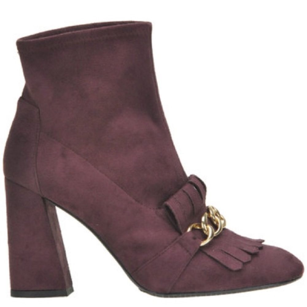 Stuart weitzman ringleader suede burgundy red block heel ankle boots